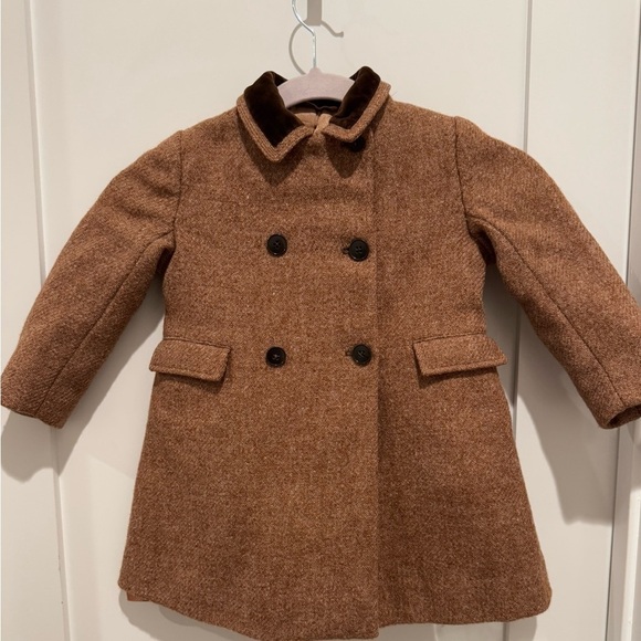 HARRODS CHILPRUFE Vintage 1950 Brown Hand Woven Harris Tweed Jacket Coat 18M - Picture 6 of 9